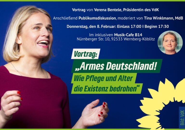 Vortrag & Podiumsdiskussion mit VdK-Präsidentin Verena Bentele: „Armes Deutschland! Wie Pflege und Alter die Existenz bedrohen“