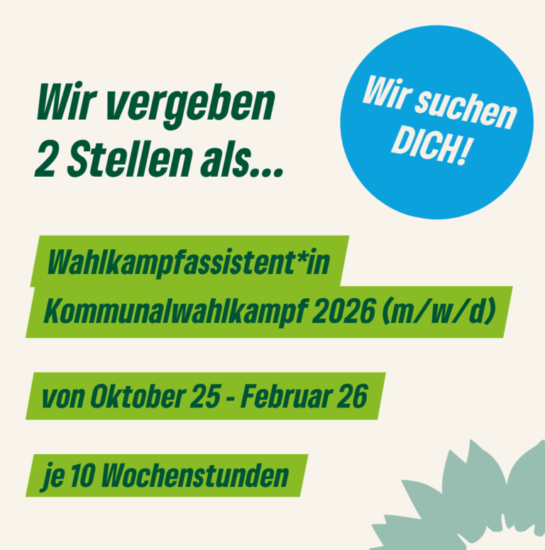 Stellenausschreibung: Wahlkampfassistenz Kommunalwahl 2026 (m/w/d)
